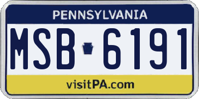 PA license plate MSB6191