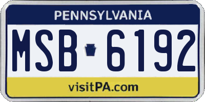 PA license plate MSB6192
