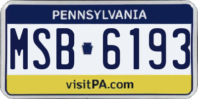 PA license plate MSB6193