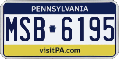 PA license plate MSB6195