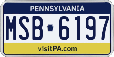 PA license plate MSB6197