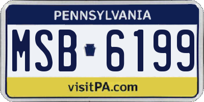 PA license plate MSB6199