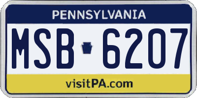 PA license plate MSB6207