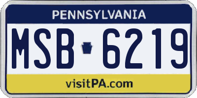 PA license plate MSB6219