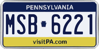 PA license plate MSB6221