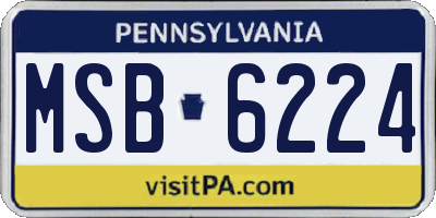 PA license plate MSB6224