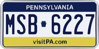 PA license plate MSB6227