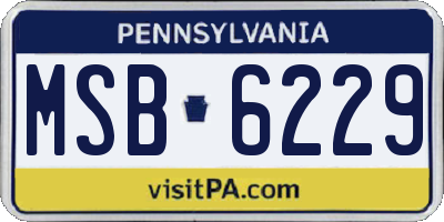 PA license plate MSB6229