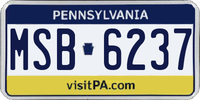 PA license plate MSB6237