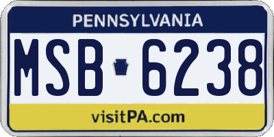 PA license plate MSB6238