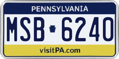 PA license plate MSB6240