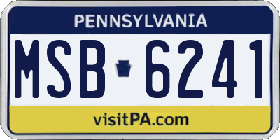 PA license plate MSB6241