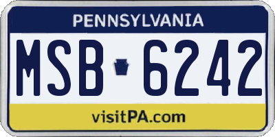 PA license plate MSB6242