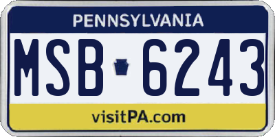 PA license plate MSB6243