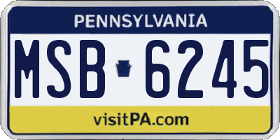 PA license plate MSB6245