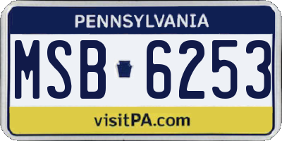 PA license plate MSB6253