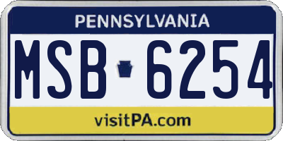 PA license plate MSB6254