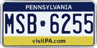 PA license plate MSB6255