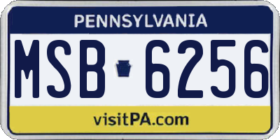 PA license plate MSB6256