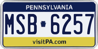 PA license plate MSB6257