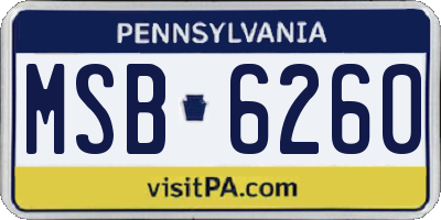 PA license plate MSB6260