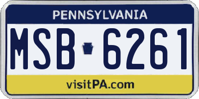 PA license plate MSB6261
