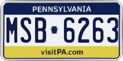 PA license plate MSB6263
