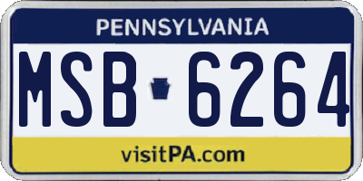 PA license plate MSB6264