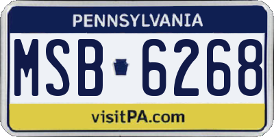 PA license plate MSB6268