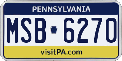 PA license plate MSB6270