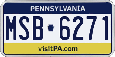 PA license plate MSB6271