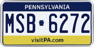 PA license plate MSB6272