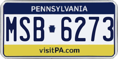 PA license plate MSB6273