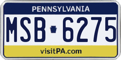 PA license plate MSB6275