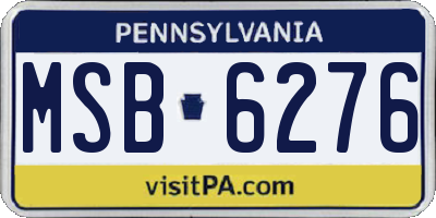 PA license plate MSB6276