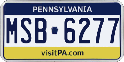PA license plate MSB6277