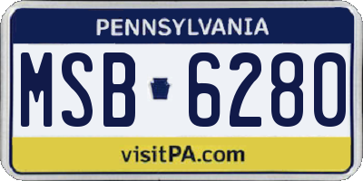 PA license plate MSB6280