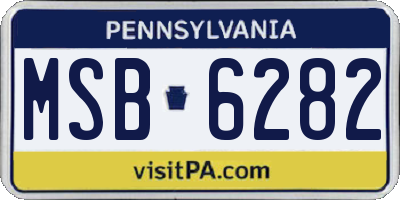 PA license plate MSB6282