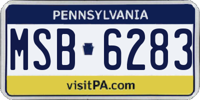 PA license plate MSB6283
