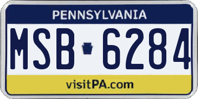 PA license plate MSB6284
