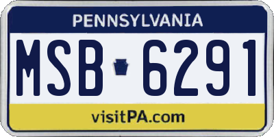 PA license plate MSB6291