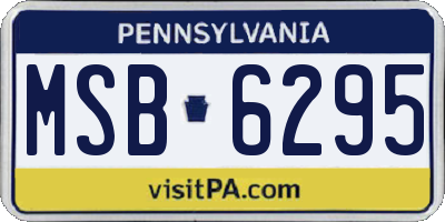 PA license plate MSB6295