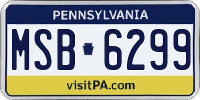 PA license plate MSB6299