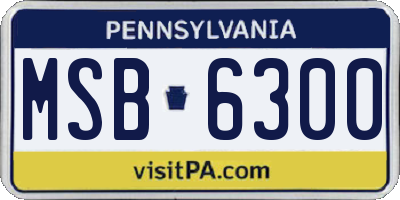 PA license plate MSB6300
