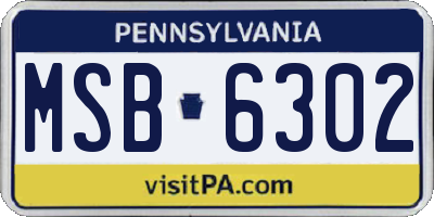 PA license plate MSB6302