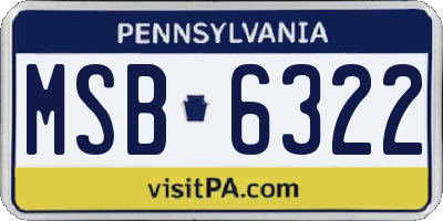 PA license plate MSB6322