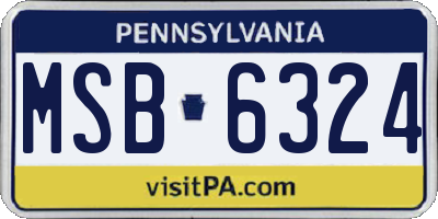 PA license plate MSB6324