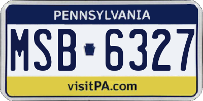 PA license plate MSB6327