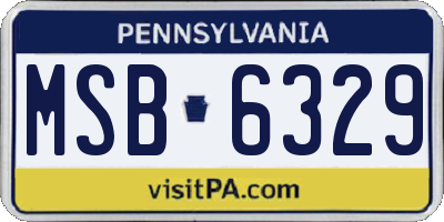 PA license plate MSB6329