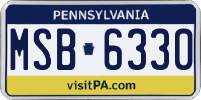 PA license plate MSB6330